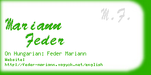 mariann feder business card